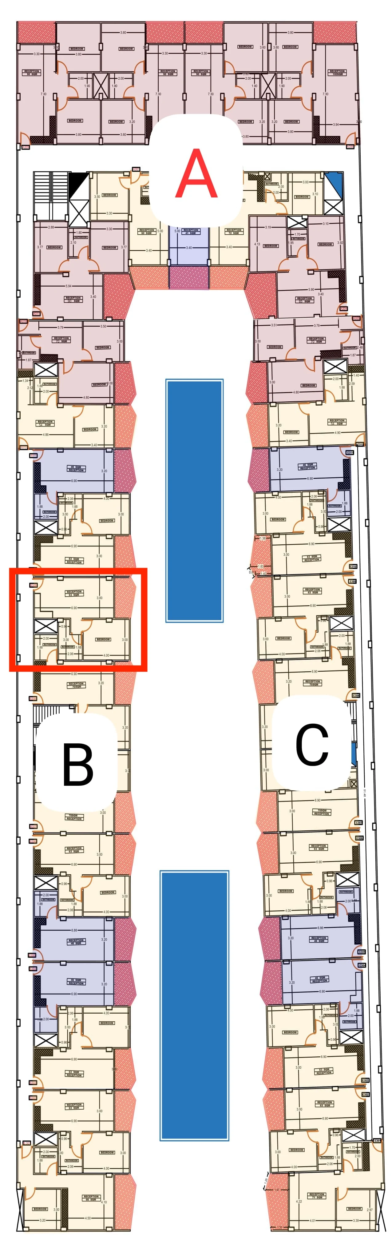 Grand Rock complex plan — B409 marked B409 marker for orientation — developer confirmation pending.